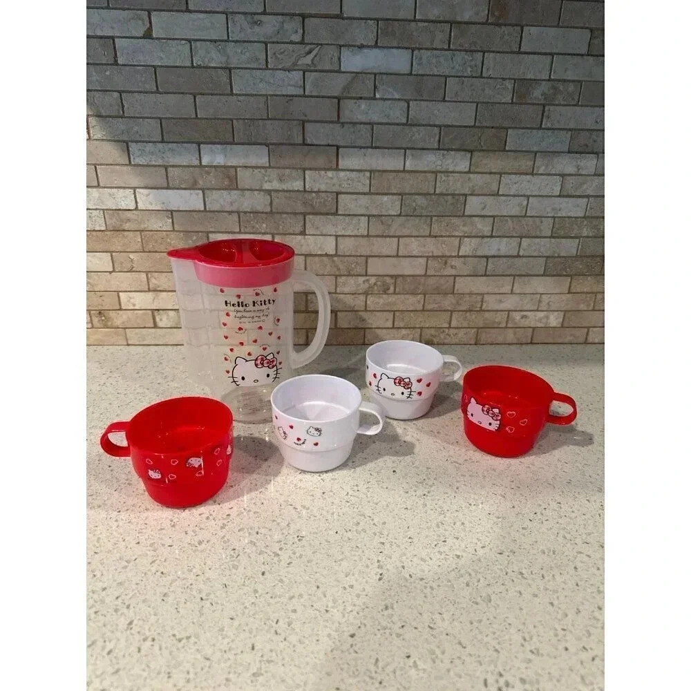 Skater Stacking Cups‎ 4-Pack with Case 850ml Sanrio Hello Kitty Picnic Set #115